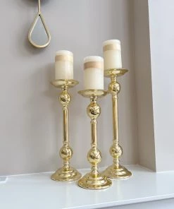 Inspire Me! Home Decor Gold Bead Detailed Candleholder (3 Sizes)