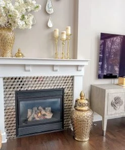 Inspire Me! Home Decor Gold Bead Detailed Candleholder (3 Sizes)