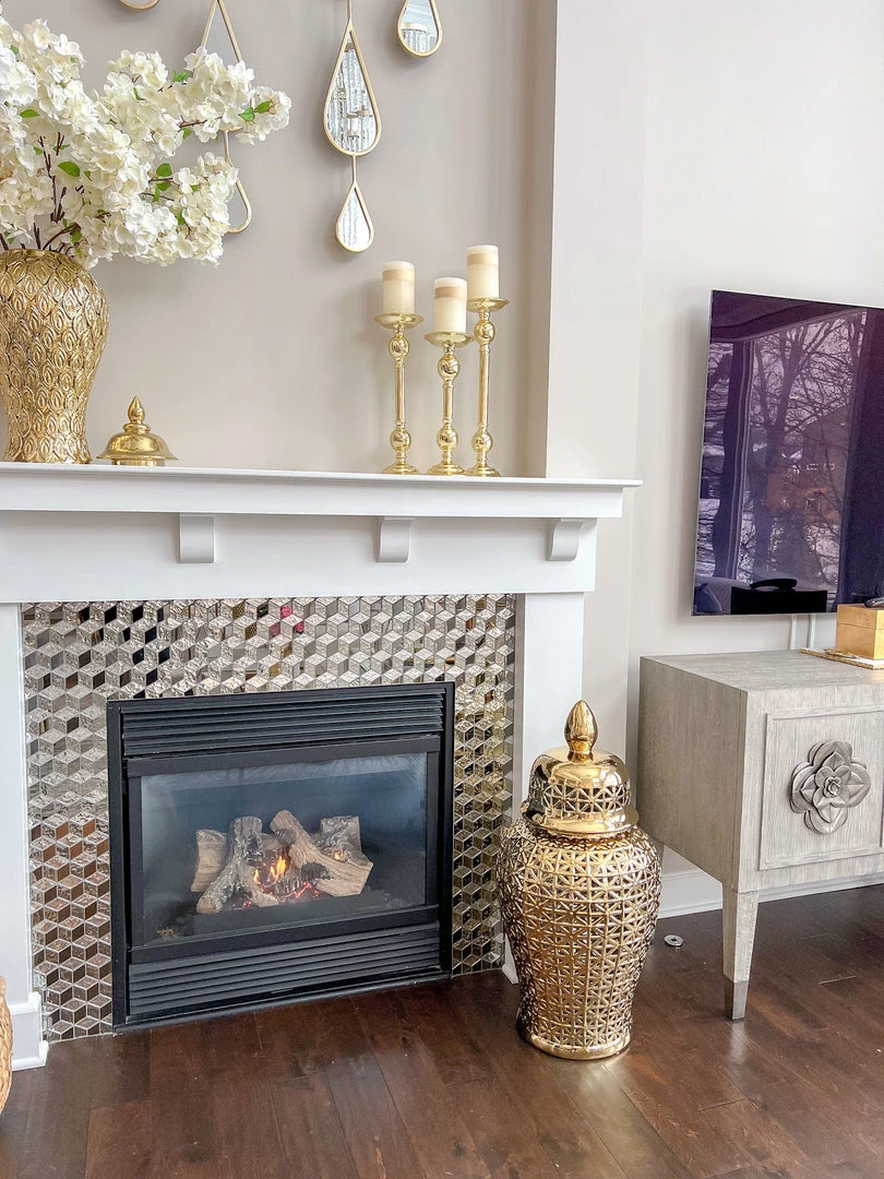 Inspire Me! Home Decor Gold Bead Detailed Candleholder (3 Sizes)