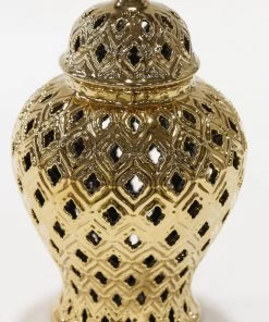 Inspire Me! Home Decor Extra Mini/Miniature Gold Ginger Jar