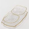 Inspire Me! Home Decor Glass Textured Serving Set With Gold Trim