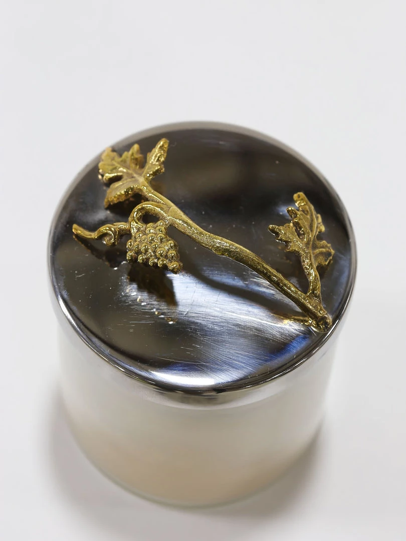 Inspire Me! Home Decor Silver And Gold Detailed Lid Candle- Unscented (6 Styles)