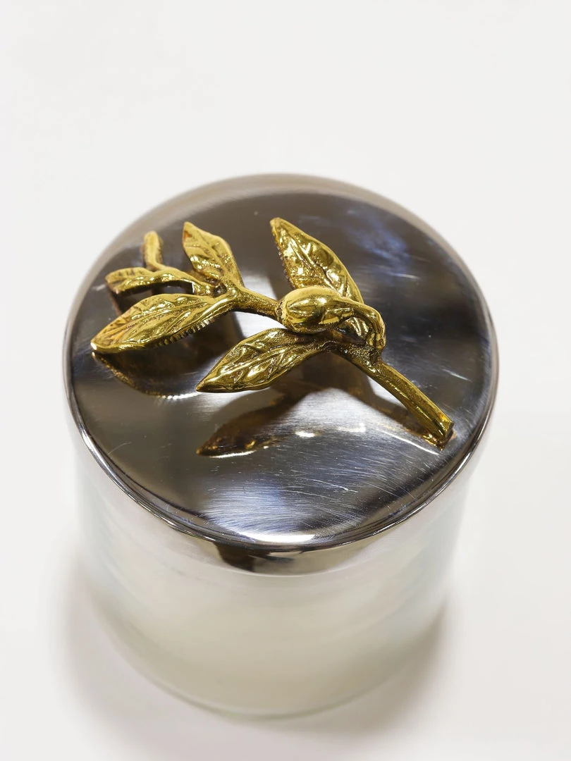 Inspire Me! Home Decor Silver And Gold Detailed Lid Candle- Unscented (6 Styles)