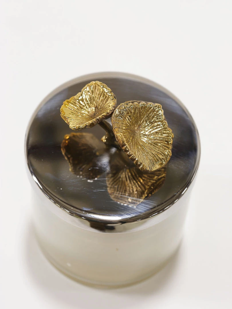 Inspire Me! Home Decor Silver And Gold Detailed Lid Candle- Unscented (6 Styles)