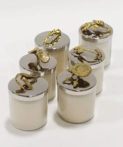 Inspire Me! Home Decor Silver And Gold Detailed Lid Candle- Unscented (6 Styles)