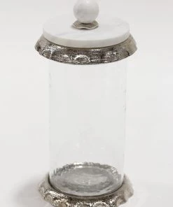 Inspire Me! Home Decor Marble & Silver Hammered Canisters