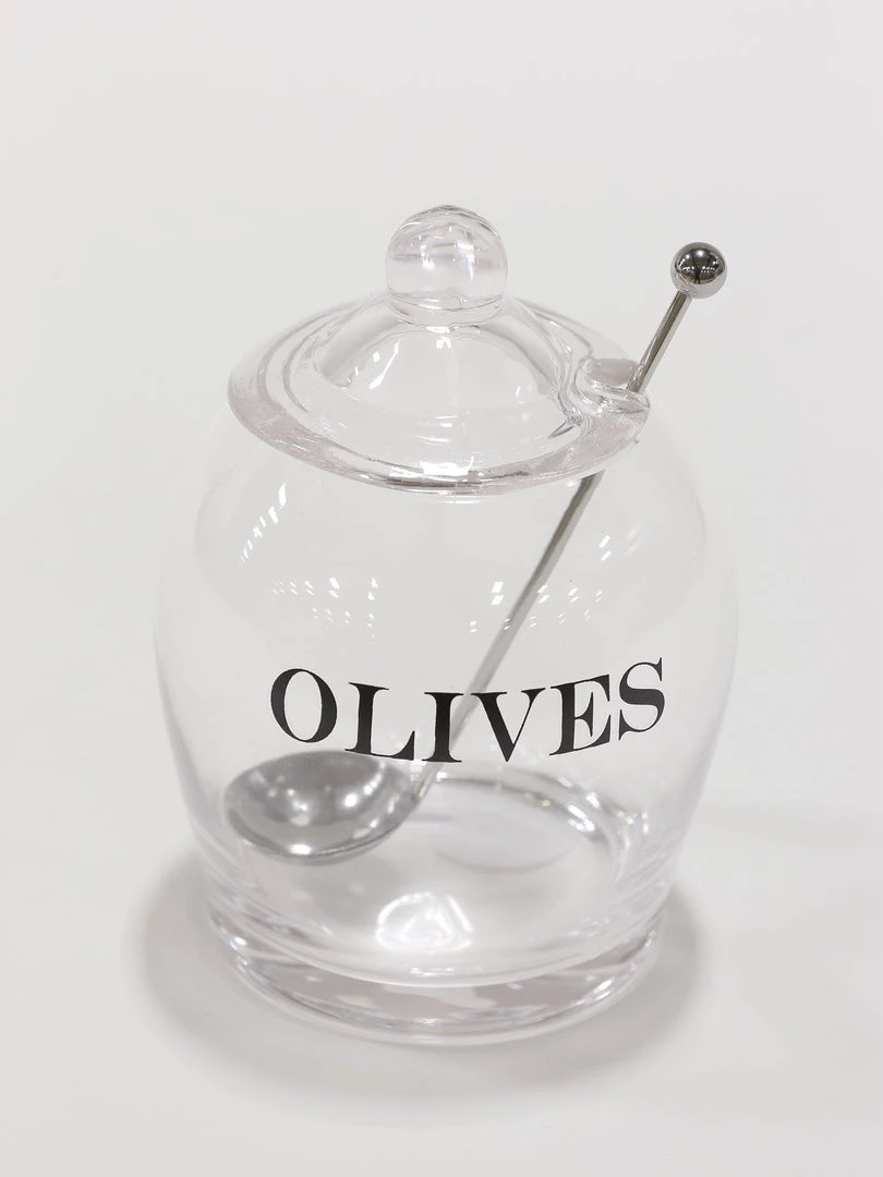 Inspire Me! Home Decor Glass Olive Jar W/ Metal Spoon