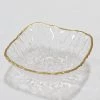 Inspire Me! Home Decor Glass Textured Square Soup Bowls With Gold Trim