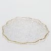Inspire Me! Home Decor Glass Textured Dinner Plate With Gold Trim