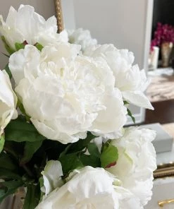 Inspire Me! Home Decor Cream Real Touch Peony Stem