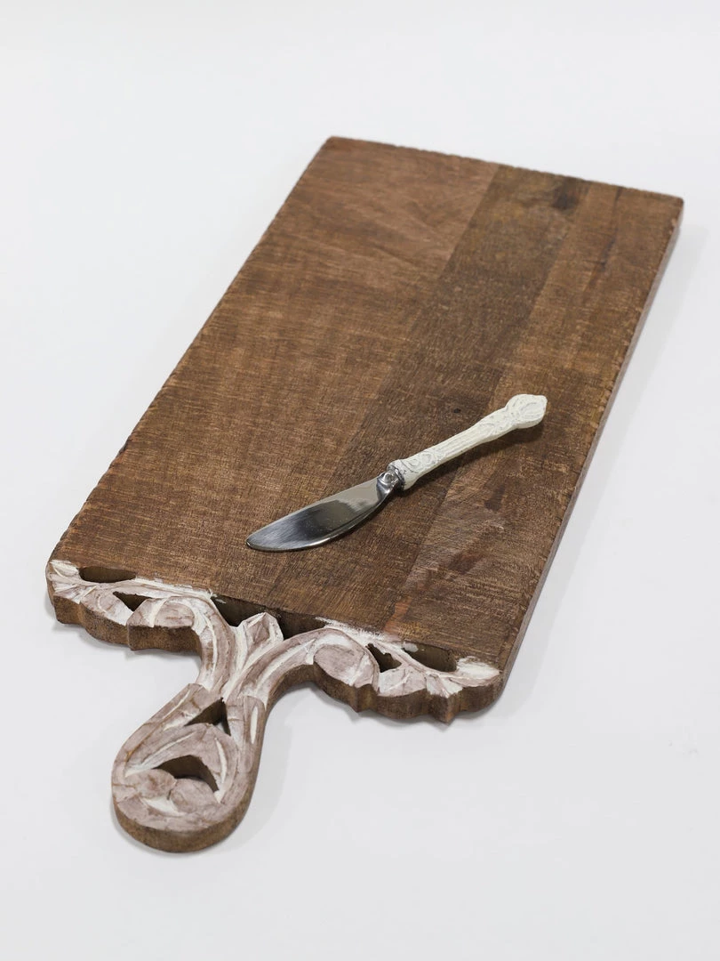 Inspire Me! Home Decor Mango Wood Scroll Handle Serving Trays (2 Styles)
