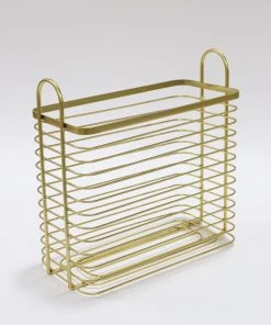 Inspire Me! Home Decor Tall Gold Metal Baskets (Set Of 2)