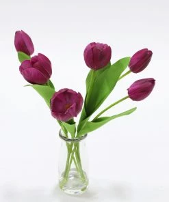 Inspire Me! Home Decor Real Touch Tulip Arrangement In Glass Vase (2 Colors)
