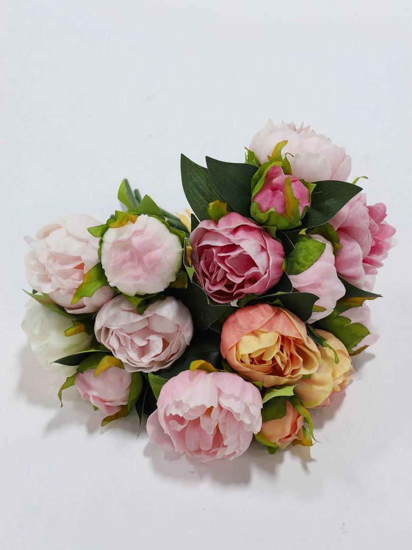 Inspire Me! Home Decor Real Touch Light Color Peony Bundles (3 Colors)