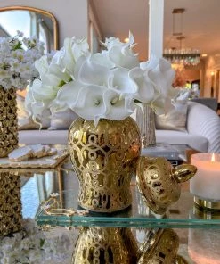 Inspire Me! Home Decor Rectangular Glass Tray With Cherry Blossom Details