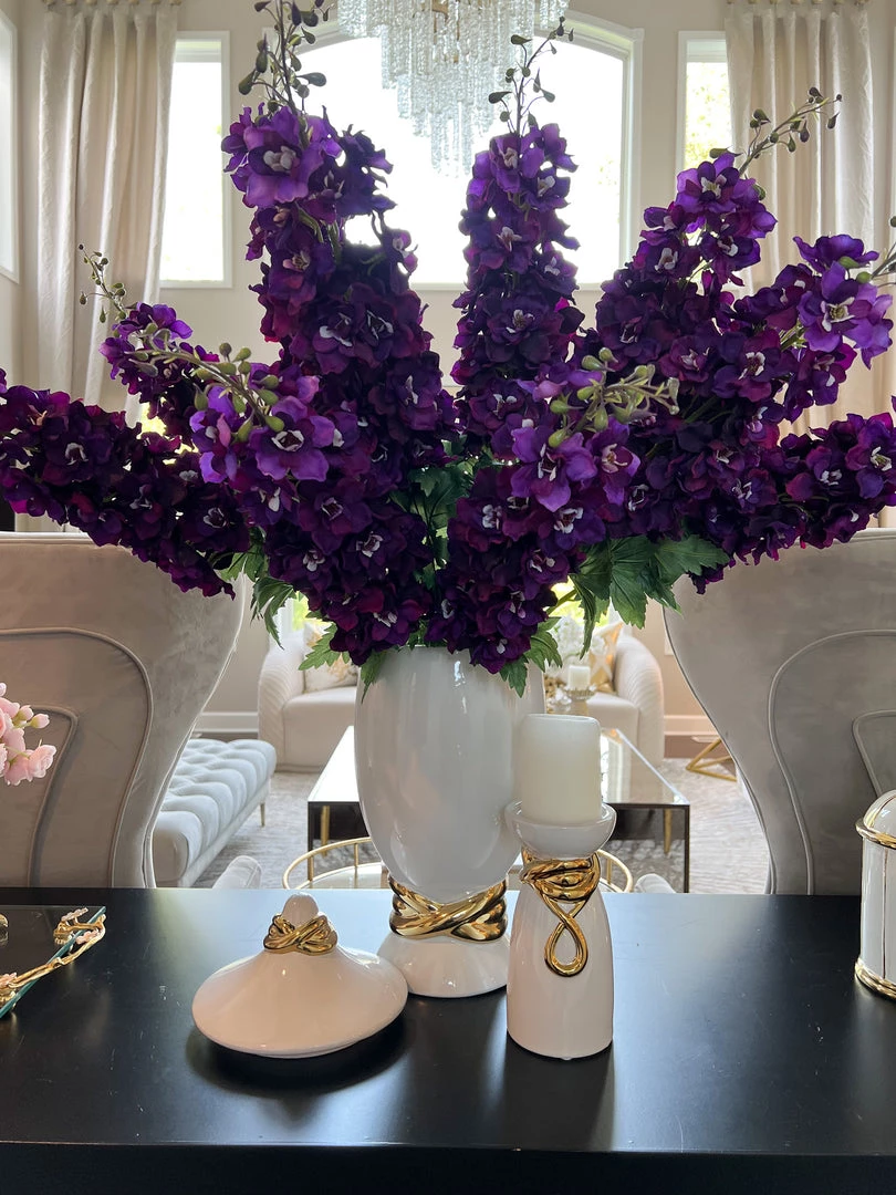 Inspire Me! Home Decor White Ceramic Jar With Elegant Gold Details (2 Sizes)