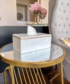 Inspire Me! Home Decor Marble Tissue Cover (2 Colors) Gold