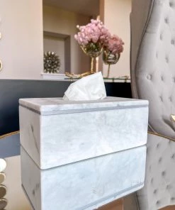 Inspire Me! Home Decor Marble Tissue Cover (2 Colors) Gold