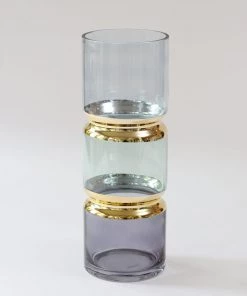 Inspire Me! Home Decor Gold And Colorful Glass Vase