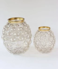 Inspire Me! Home Decor Bubble Vase With Gold Rim (2 Sizes)