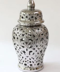 Inspire Me! Home Decor Silver Beaded Ginger Jar (2 Sizes)