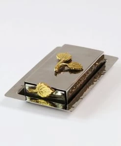 Inspire Me! Home Decor Silver Match Holder With Gold Detailing