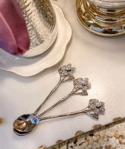 Inspire Me! Home Decor Jeweled Flower Tea Spoon (2 Colors)