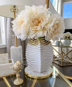 Inspire Me! Home Decor White And Gold Two Tone Vase