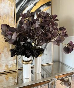 Inspire Me! Home Decor Dark Plum Flat Leaf Eucalyptus Stem