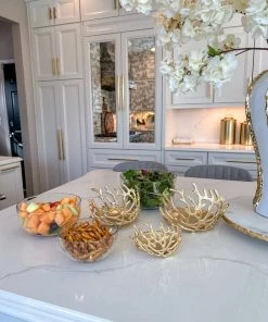 Inspire Me! Home Decor Bowls With Gold Textured Design (3 Sizes)