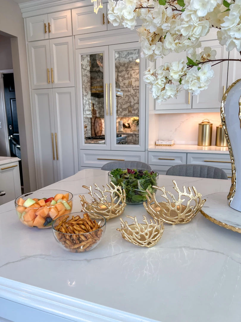 Inspire Me! Home Decor Bowls With Gold Textured Design (3 Sizes)