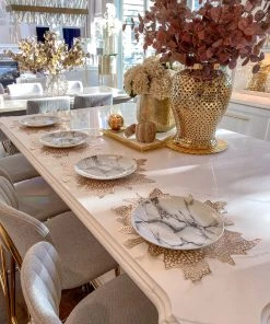 Inspire Me! Home Decor Gold Metallic Maple Leaf Place Mats (Set Of 4)