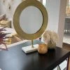 Inspire Me! Home Decor Gold Hammered Texture Tabletop Mirror W/ Marble Base