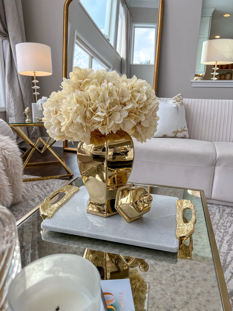 Inspire Me! Home Decor Gold Hexagon Ginger Jar (2 Sizes)