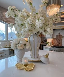 Inspire Me! Home Decor Large Marble Lazy Susan With Gold Edge