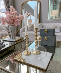 Inspire Me! Home Decor Glass Bottle With Gold Stopper