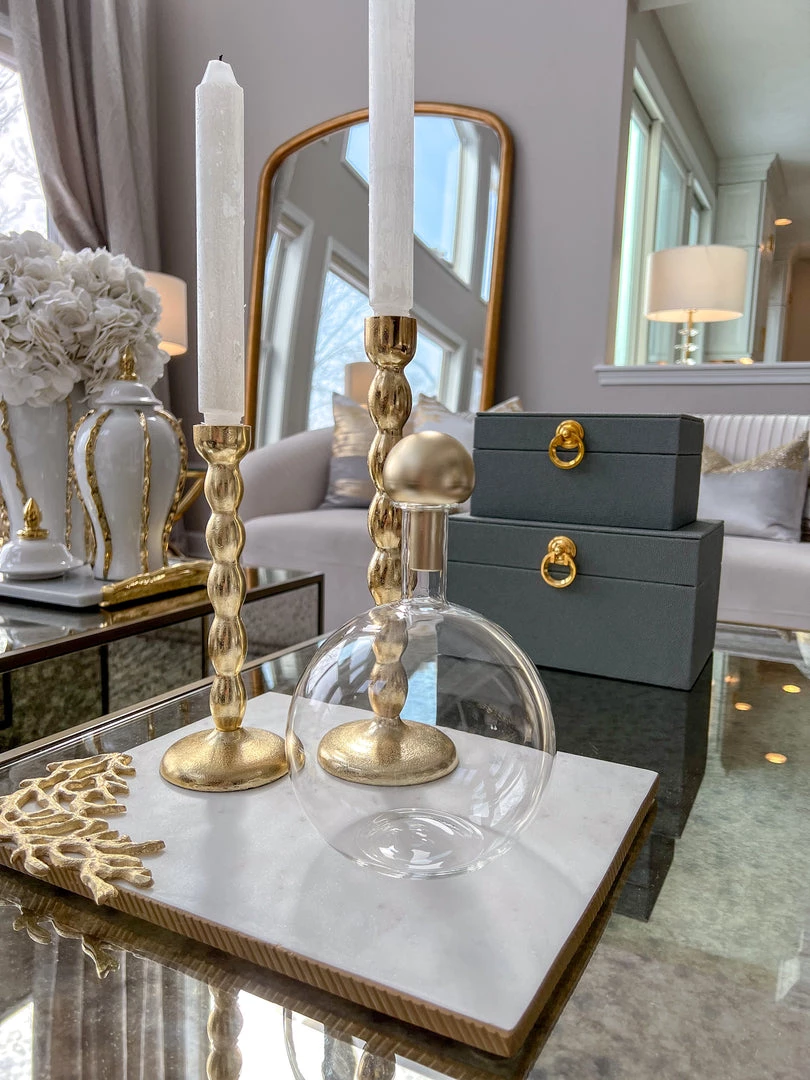 Inspire Me! Home Decor Glass Bottle With Gold Stopper