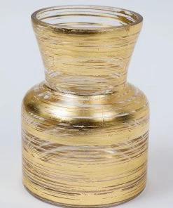 Inspire Me! Home Decor Glass Vase With Metallic Gold Details