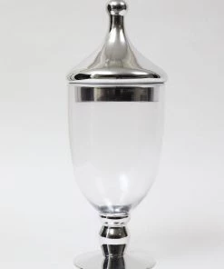 Inspire Me! Home Decor Gold Clear Glass Apothecary Jar W/ Lid (2 Colors)