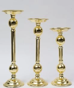 Inspire Me! Home Decor Gold Bead Detailed Candleholder (3 Sizes)
