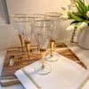 Inspire Me! Home Decor Set Of 6 Gold Stemmed Wine Glasses