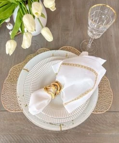 Inspire Me! Home Decor Wavy Stacked Napkin Ring (2 Colors) Gold