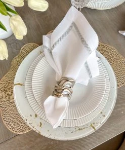 Inspire Me! Home Decor Wavy Stacked Napkin Ring (2 Colors) Gold