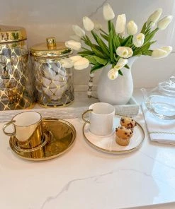 Inspire Me! Home Decor Cappuccino Cup With Round Tray (2 Colors)