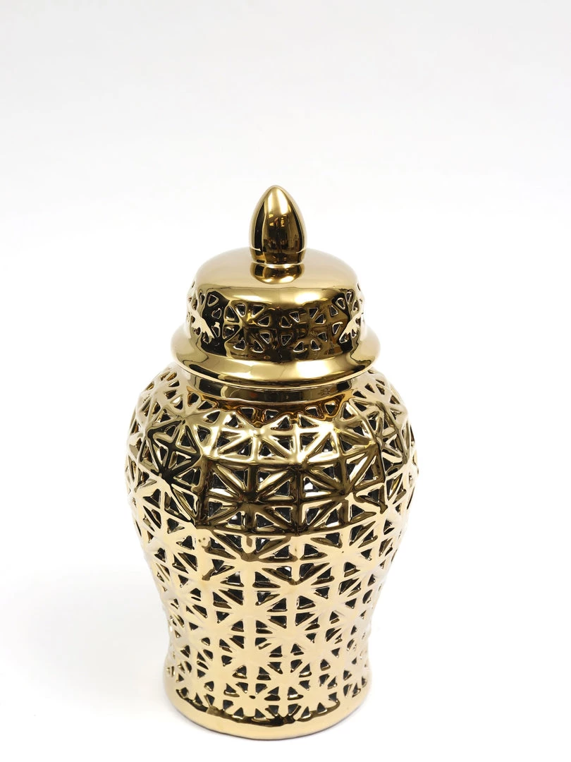 Inspire Me! Home Decor Gold Pierced Ginger Jar (2 Sizes)