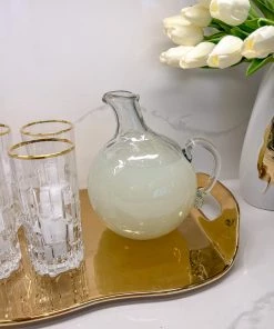 Inspire Me! Home Decor Pebbled Glass Globe Pitcher