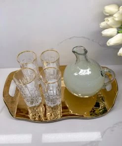 Inspire Me! Home Decor Gold Tray With Handles