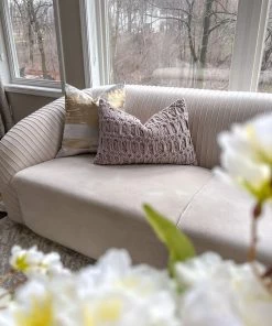 Inspire Me! Home Decor Muted Pink Velvet Down Filled Pillow Pillows