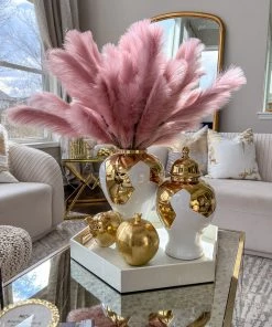 Inspire Me! Home Decor Gold Geometric White And Gold Ginger Jar (3 Sizes)