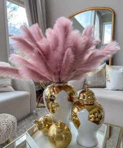 Inspire Me! Home Decor Gold Geometric White And Gold Ginger Jar (3 Sizes)